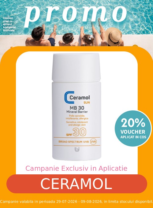 Promotie cu voucher aplicat in cos 20% la Ceramol Exclusiv in Aplicatie
