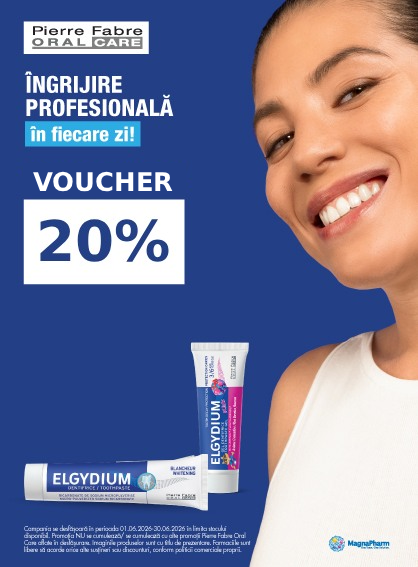 Promotie cu voucher aplicat in cos 20% la Elgydium