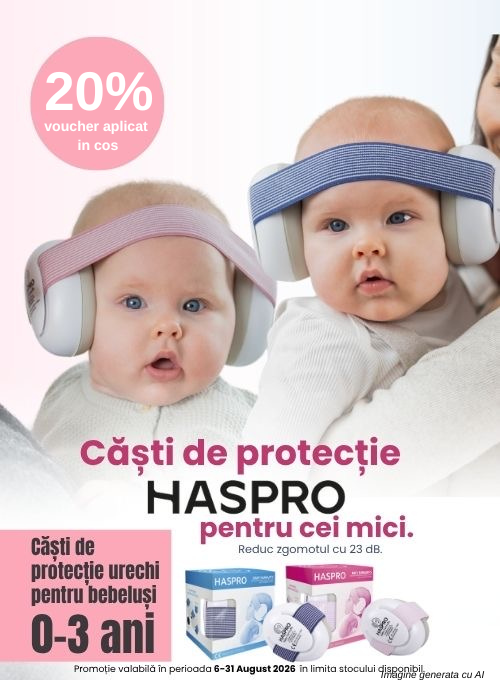 Promotie cu voucher aplicat in cos 20% la Haspro