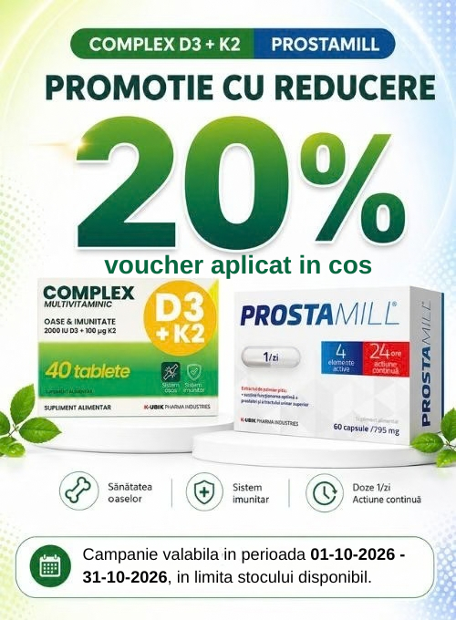 Promotie cu voucher aplicat in cos 20% la K-ubik 