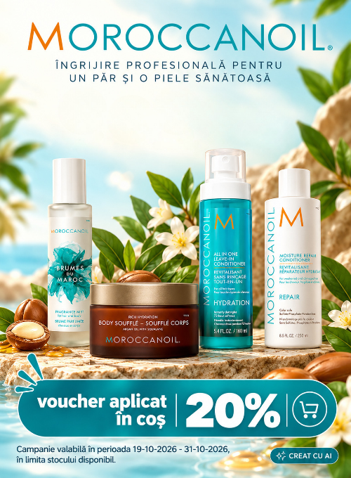 Promotie cu voucher aplicat in cos 20% la Moroccanoil