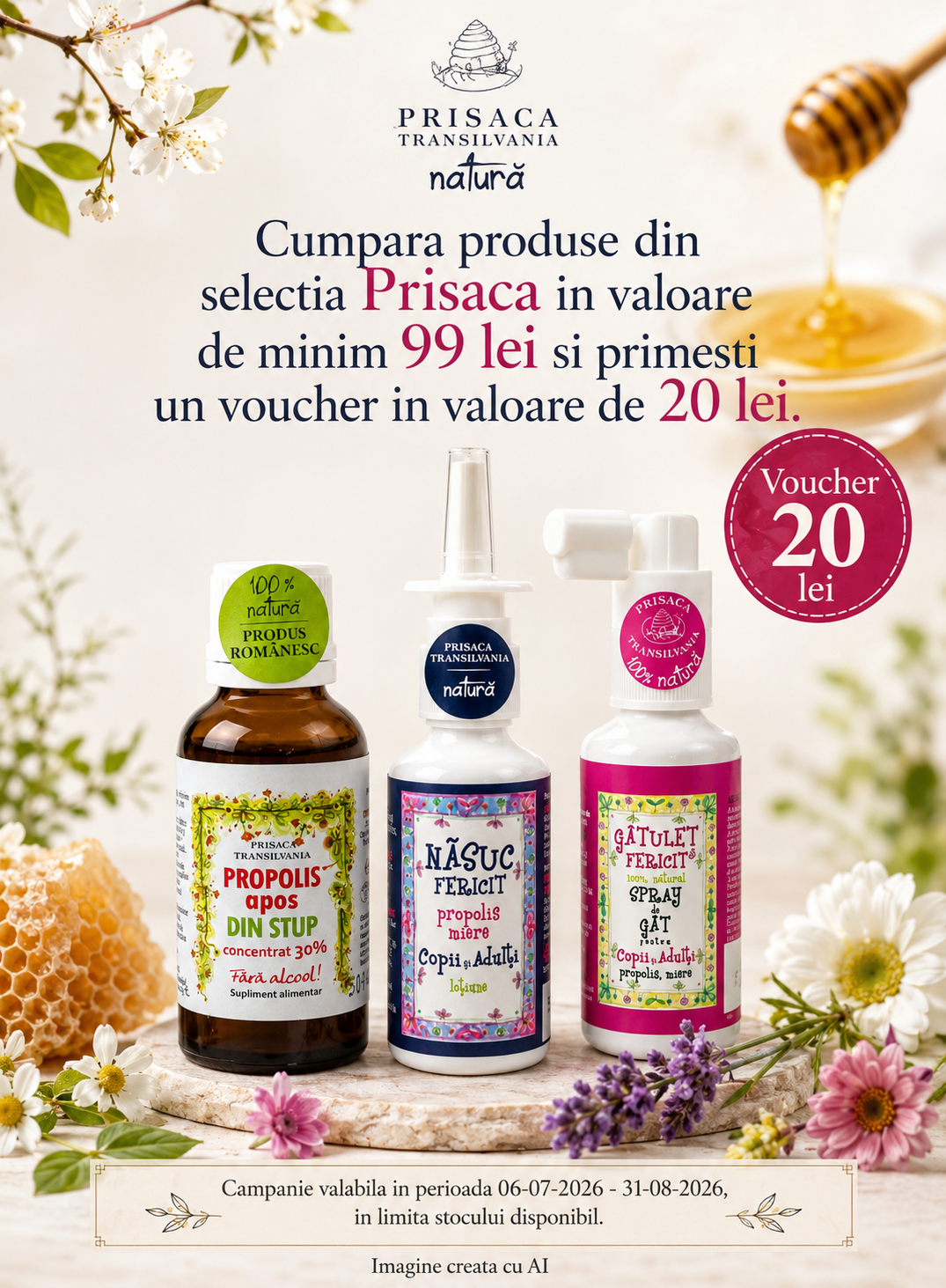 Promotie cu voucher aplicat in cos 20% la Prisaca
