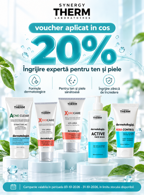 Promotie cu voucher aplicat in cos 20% la Synergy Therm