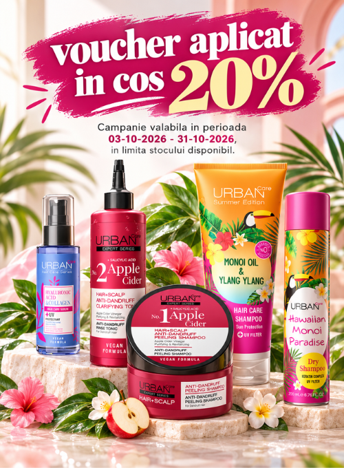 Promotie cu voucher aplicat in cos 20% la Urban Care