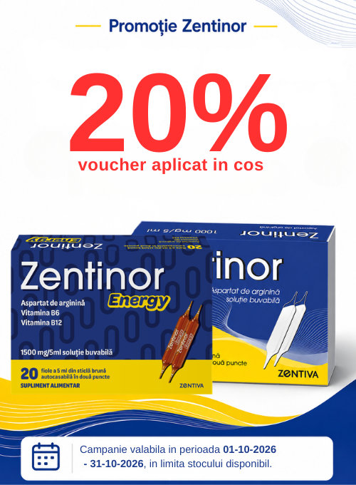 Promotie cu voucher aplicat in cos 20% la Zentinor