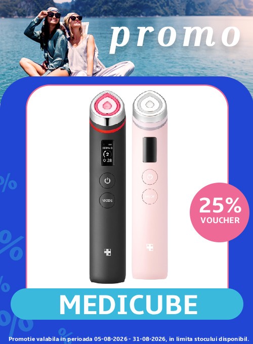 Promotie cu voucher aplicat in cos 25% la Medicube