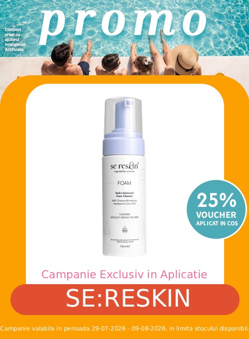 Promotie cu voucher aplicat in cos 25% la Se:Reskin  Exclusiv in Aplicatie
