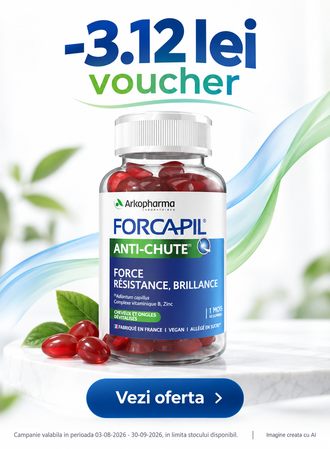 Promotie cu voucher aplicat in cos 3.12 lei la Forcapil