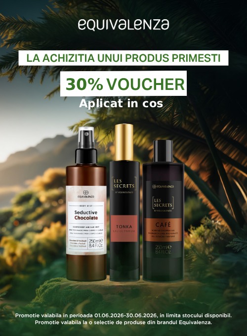 Promotie cu voucher aplicat in cos 30% la Equivalenza