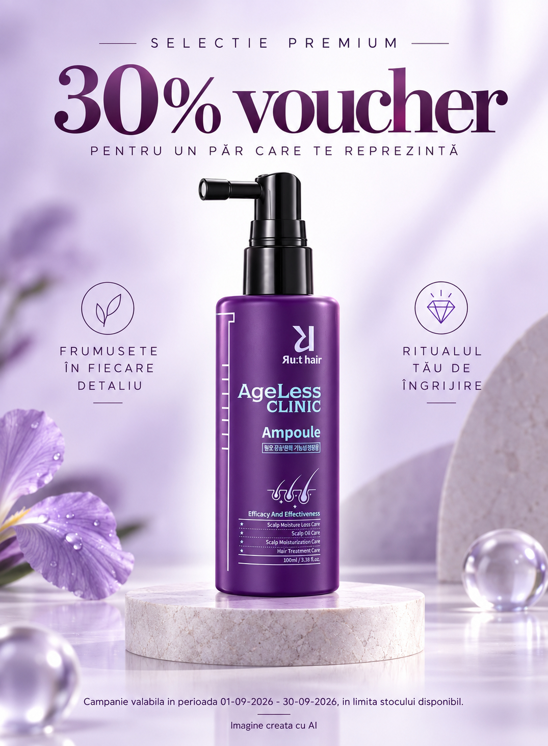 Promotie cu voucher aplicat in cos 30% la Rut Hair