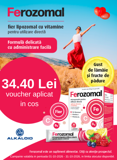 Promotie cu voucher aplicat in cos 34.40 Lei la Ferozomal
