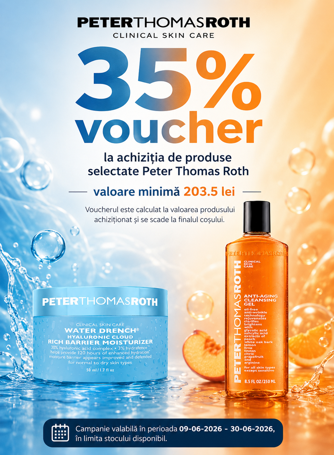 Promotie cu voucher aplicat in cos 35% la Peter Thomas Roth