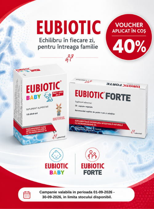 Promotie cu voucher aplicat in cos 40% la Eubiotic