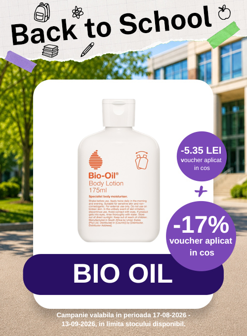 Promotie cu voucher aplicat in cos 5.35 lei la Bio Oil - Back to School