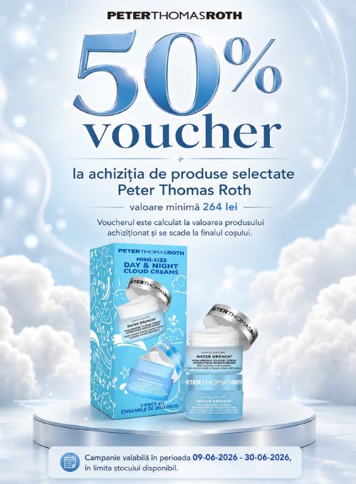 Promotie cu voucher aplicat in cos 50% la Peter Thomas Roth