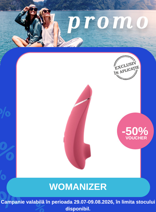 Promotie cu voucher aplicat in cos 50% la Womanizer Exclusiv in Aplicatie