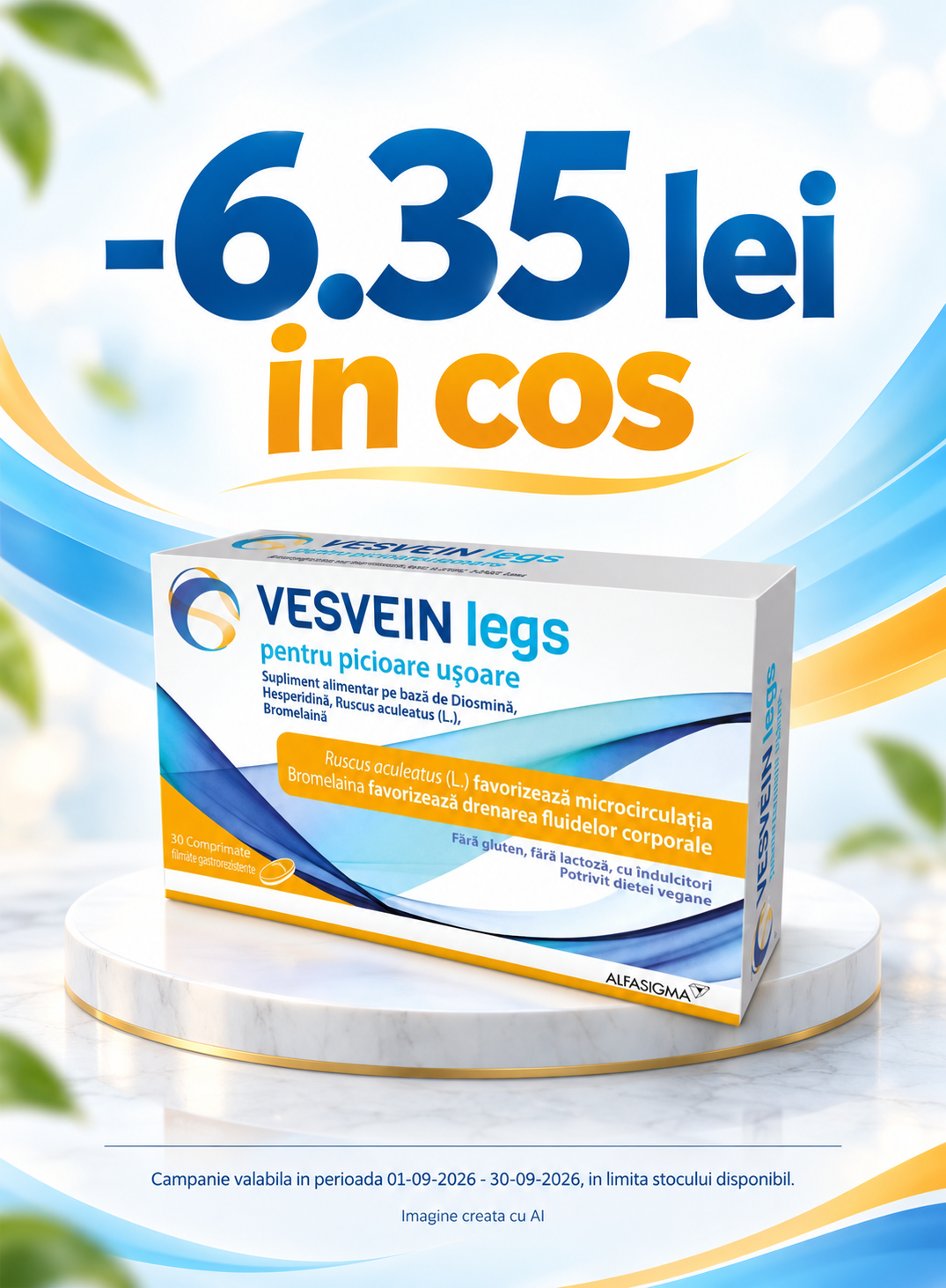 Promotie cu voucher aplicat in cos 6.35 lei la Vesvein Legs
