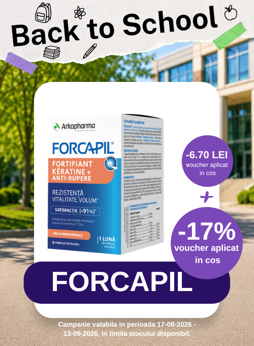 Promotie cu voucher aplicat in cos 6.70 lei la Forcapil - Back to School