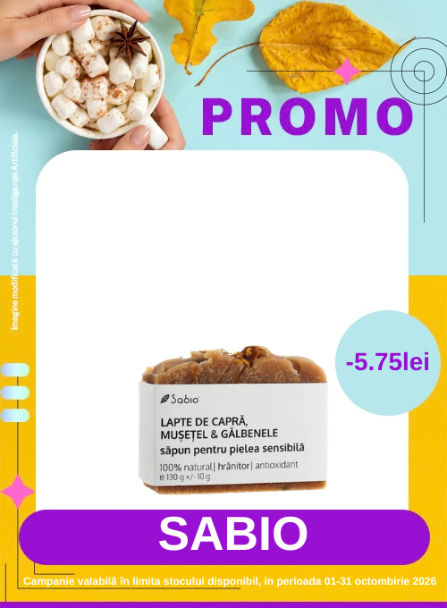 Promotie cu voucher aplicat in cos de 5.75 lei la Sabio