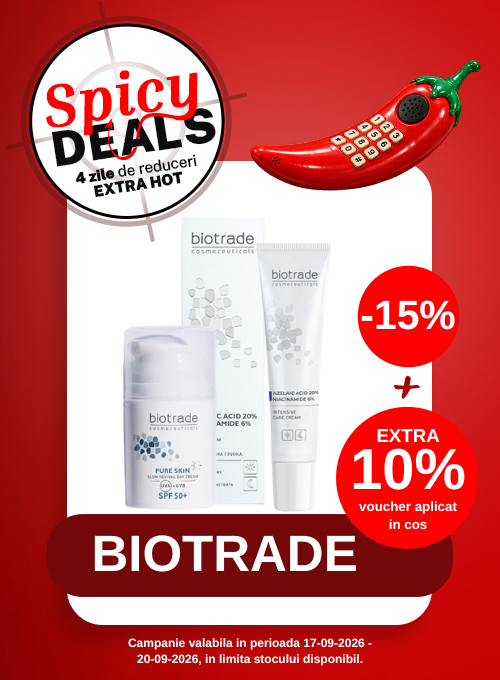 Promotie cu voucher aplicat in cos Extra 10% la Biotrade - Spicy Deals