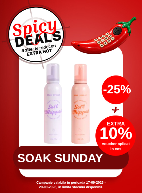 Promotie cu voucher aplicat in cos Extra 10% la Soak Sunday - Spicy Deals