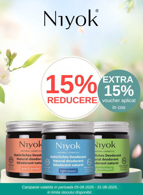 Promotie cu voucher aplicat in cos Extra 15% la Niyok