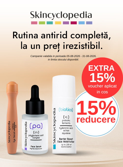Promotie cu voucher aplicat in cos Extra 15% la Skincyclopedia