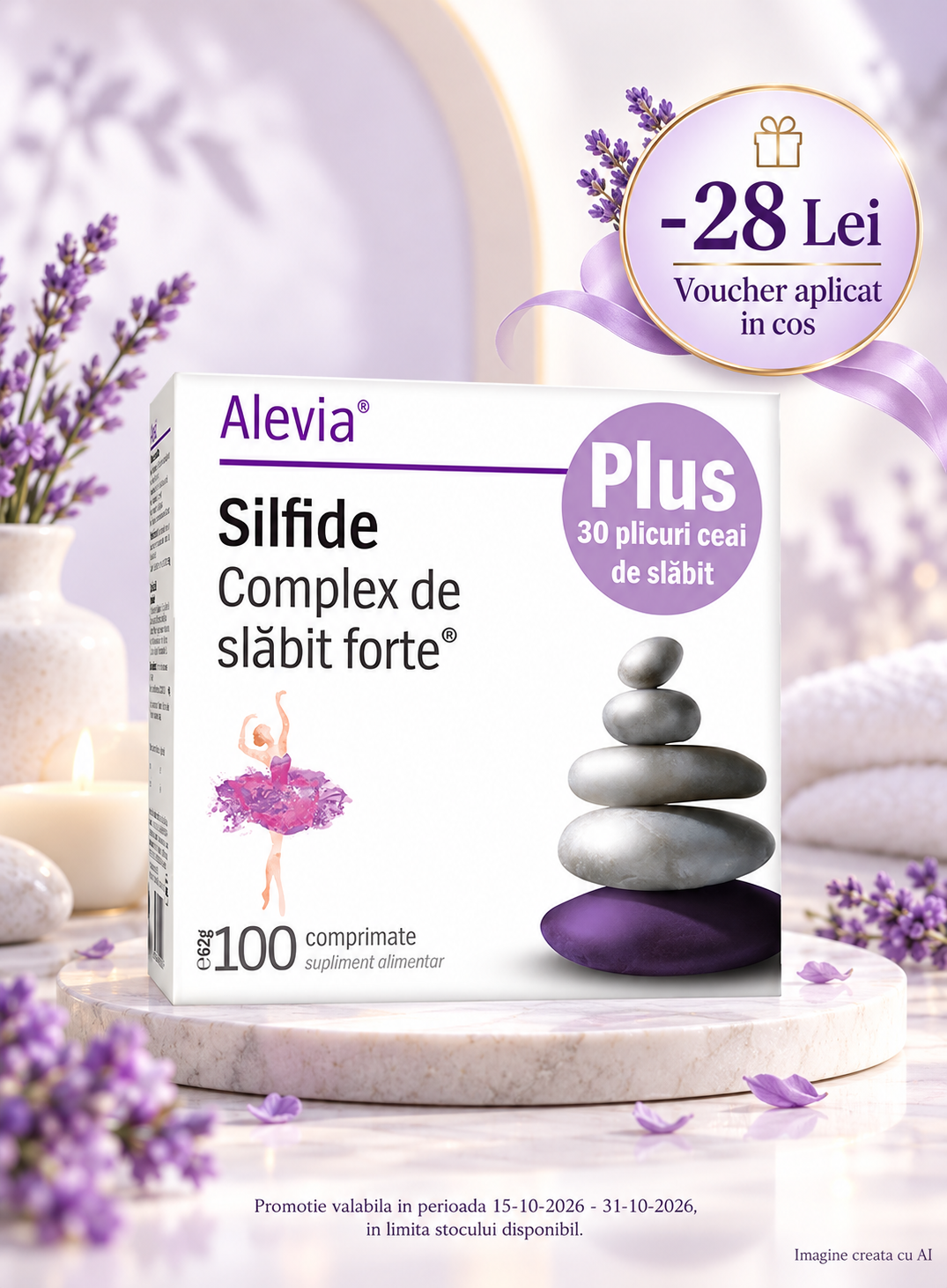 Promotie cu voucher valoric 28 lei la Alevia