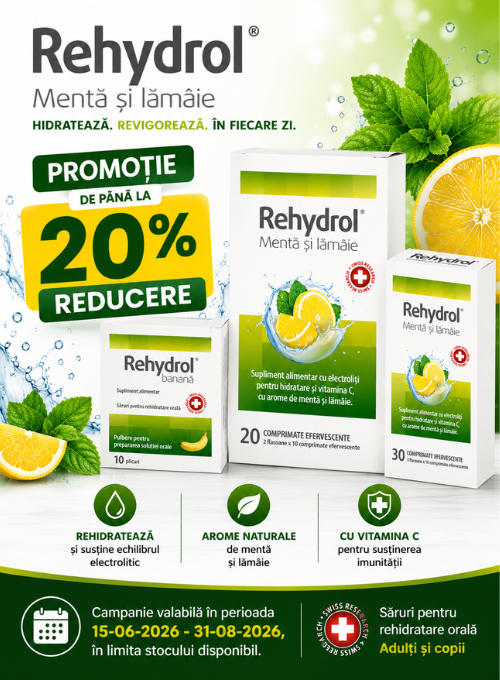 Promotie de pana la 20% reducere la MBA Pharma - Rehydrol 