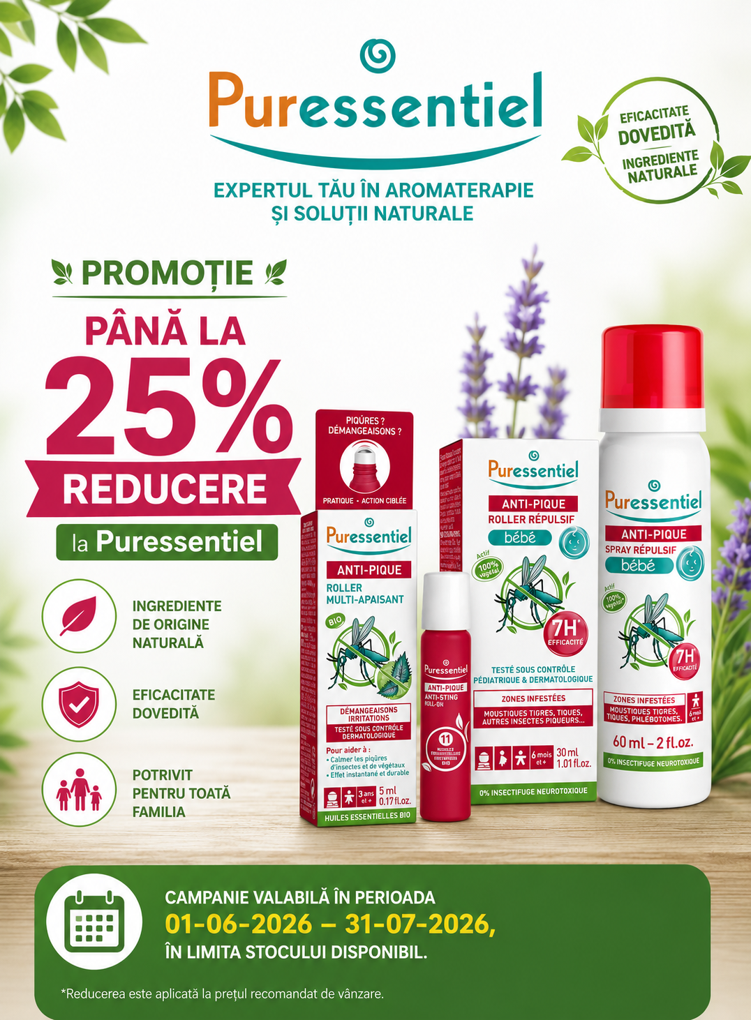 Promotie de pana la 25% reducere la Puressentiel