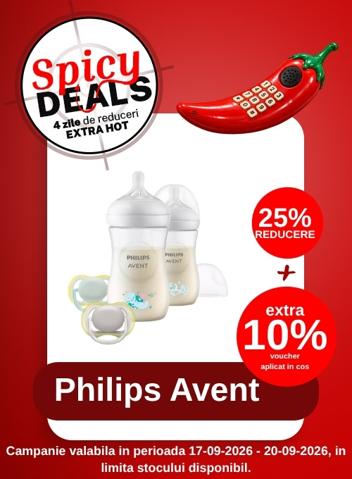 Spicy Deals cu extra 10% voucher aplicat in cos la Philips Avent
