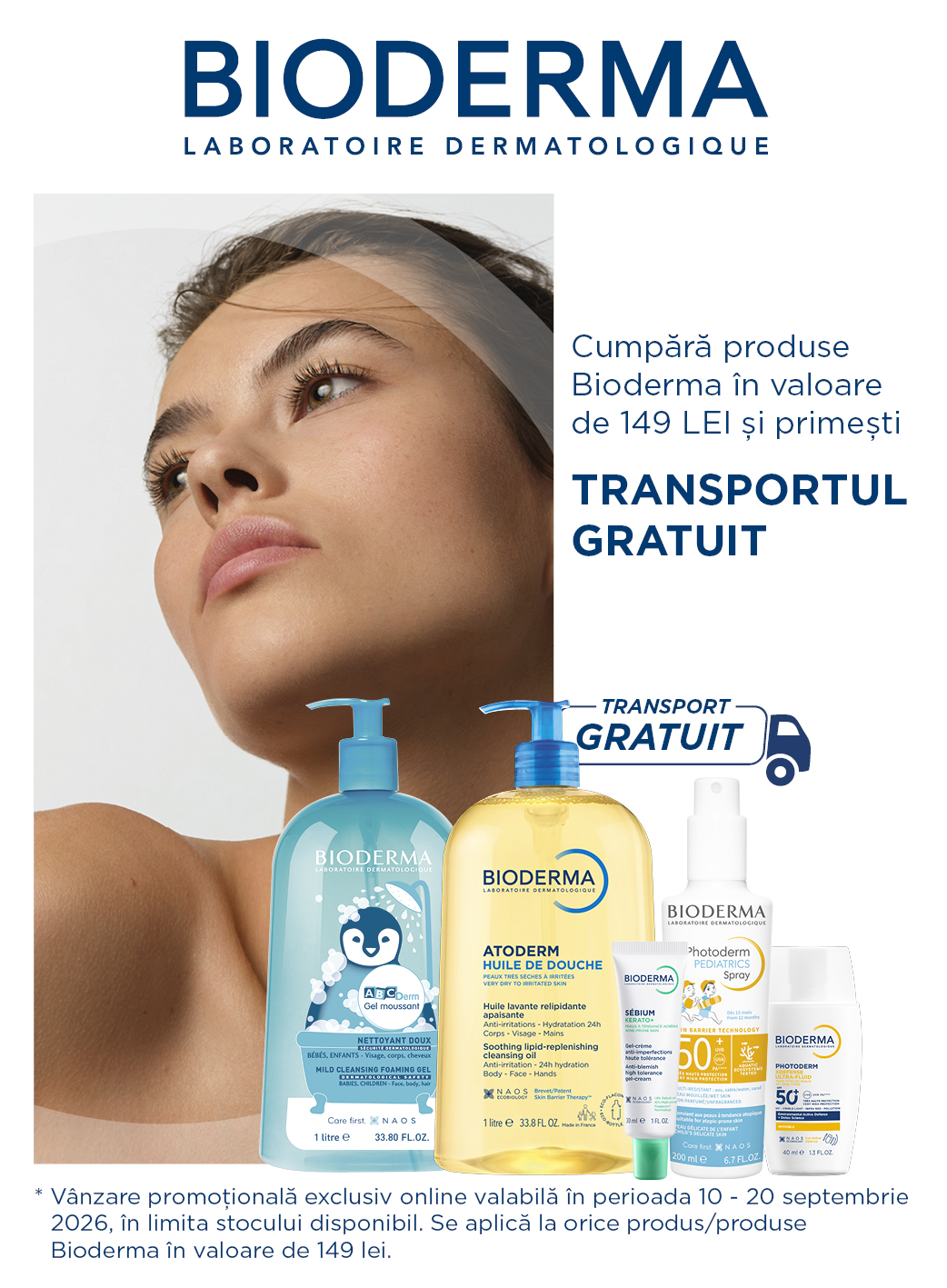 Transport Gratuit la Bioderma