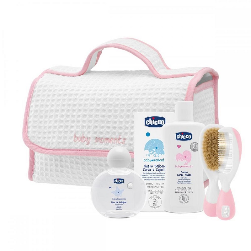 Set pentru igiena bebelusului  Baby Moments, Roz, Chicco