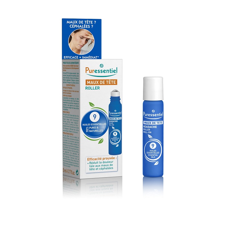 Roll-on pentru dureri de cap cu 9 uleiuri esentiale Headache, 5 ml, Puressentiel