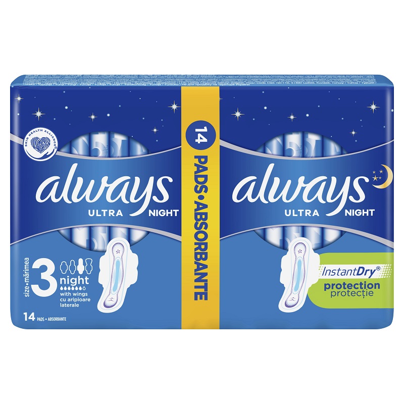 Absorbante Always Duo Pack Ultra Night, 14 bucati, Marimea 3, P&G