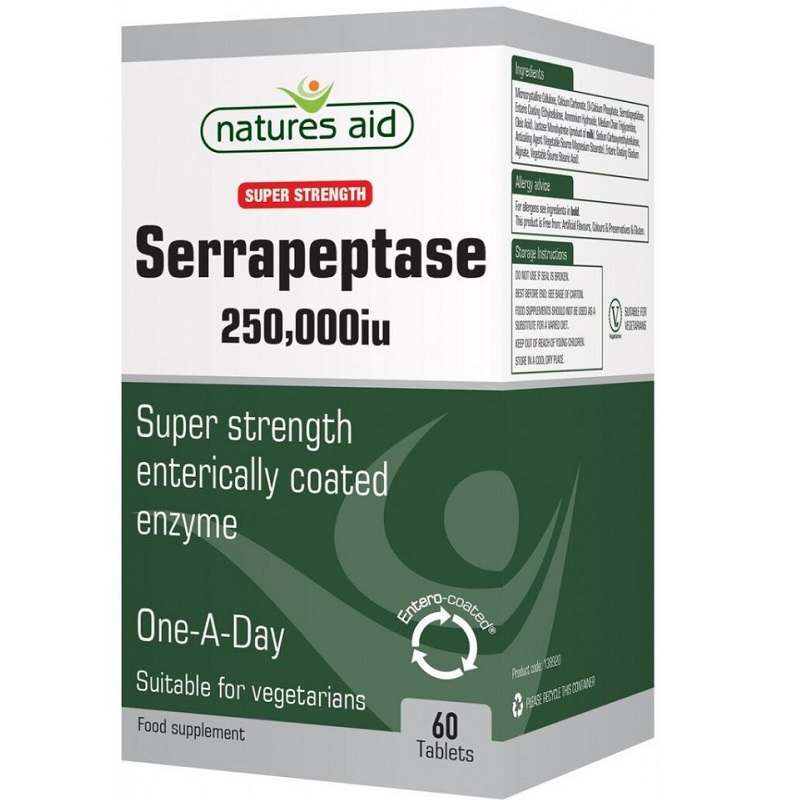 Serrapeptase 250.000IU, 80 capsule, Natures Aid