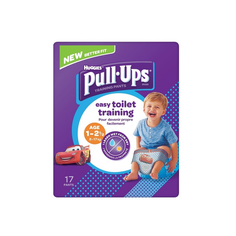 Scutece Pull-Ups de tranzitie, Baieti, 8-17 kg, 17 buc, Huggies