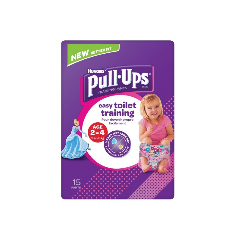 Scutece Pull-Ups de tranzitie, Fetite, 18-23 kg, 15 buc, Huggies