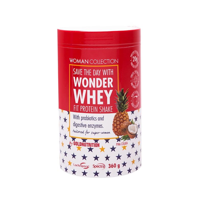 Pudra Proteica, Fit & Tune, Wander Woman, cu aroma de Pina Colada,, 360g, Gold Nutrition