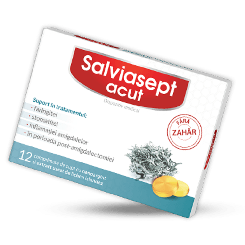 Salviasept acut fara zahar, 12 comprimate, Zdovit