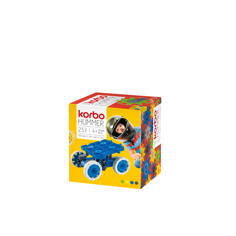 Joc educativ Hummer, Gandeste, Construieste, Roteste, 25 piese, Korbo