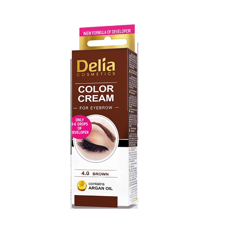 Crema coloranta pentru sprancene nuanta Brown, Delia Cosmetics