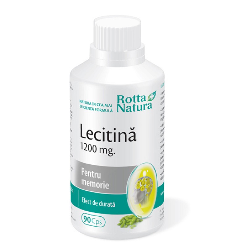 Lecitina 1200mg, 90 capsule, Rotta Natura