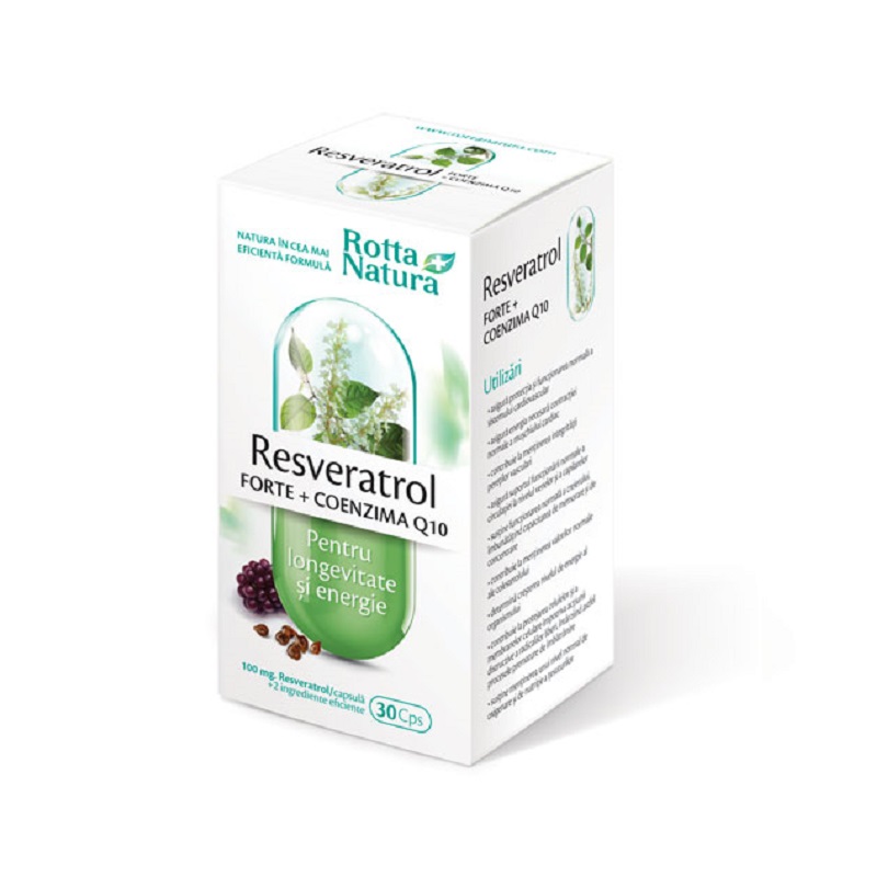 Resveratrol Forte cu Coenzima Q10, 30 capsule, Rotta Natura