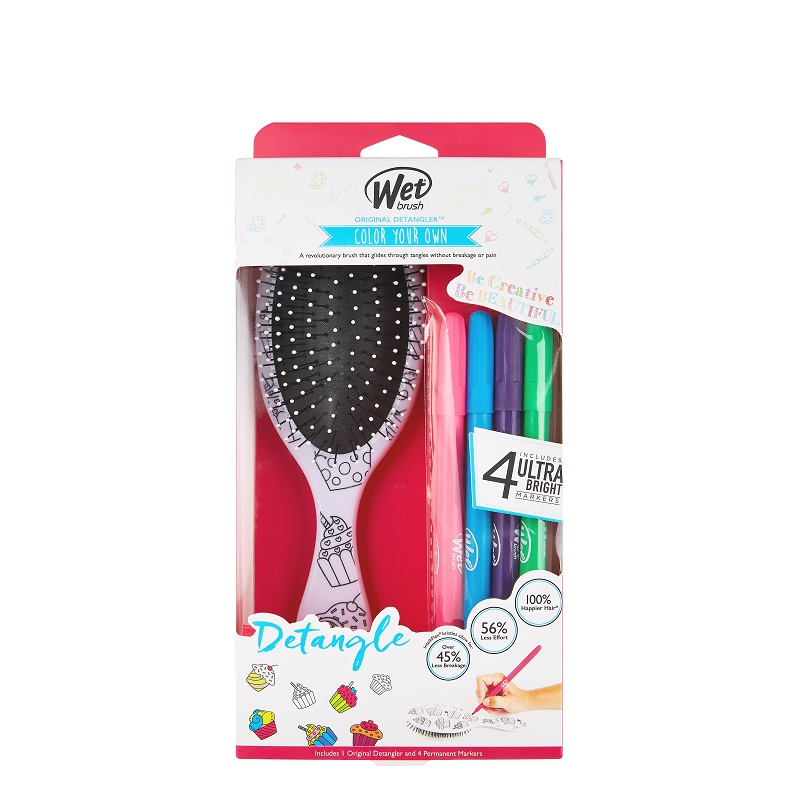 Perie de par Color Your Own Cupcake Detangler, Wet Brush