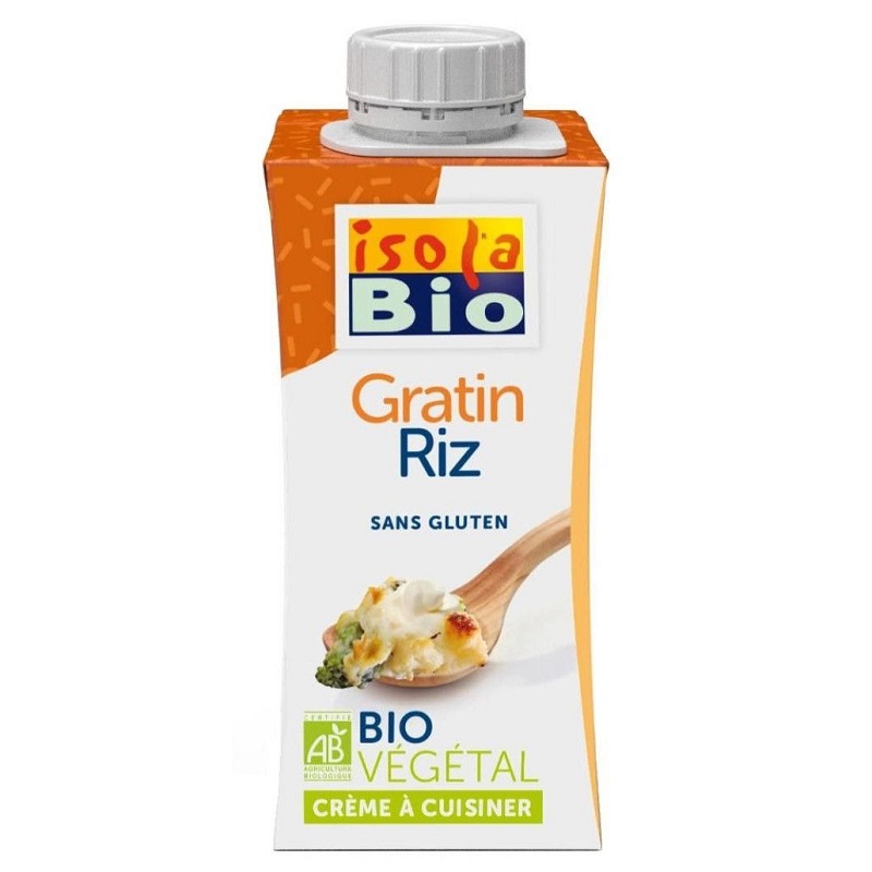 Crema pentru gatit din Orez Gratin, 200 ml, Isola Bio