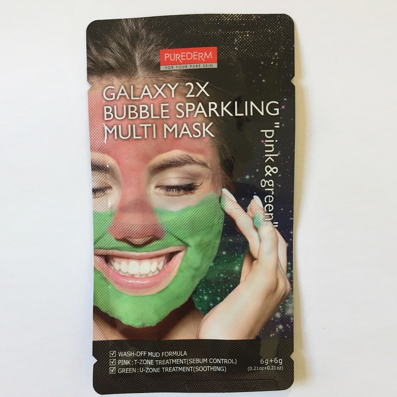 Galaxy multimask cu bule de oxigen, roz si verde, 2x6g, Purederm