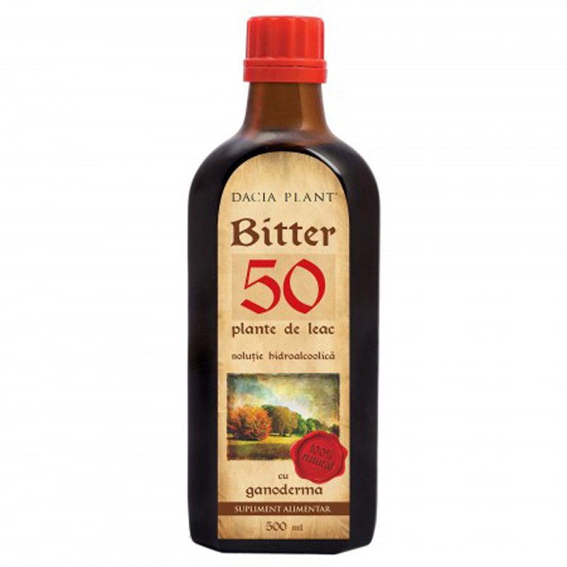 Bitter cu Ganoderma 50 Plante de Leac, 500 ml, Dacia Plant