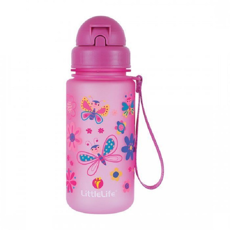Cana cu pai Tritan Fluture, 400ml, Litlelife 
