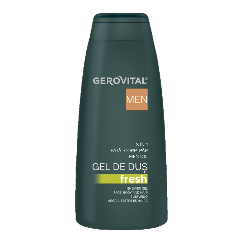 Gel de dus 3 in 1 Fresh, 400ml, Gerovital Men